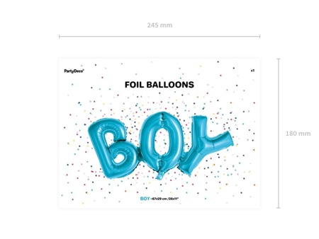 Balon foliowy BOY niebieski 67x29cm 1szt FB8M-001