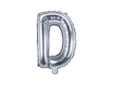 Balon foliowy D srebrny 35cm 1szt FB2M-D-018