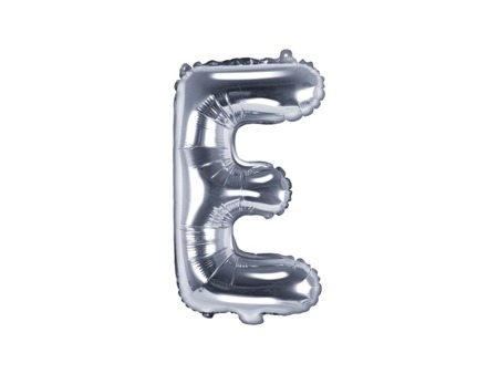 Balon foliowy E srebrny 35cm 1szt FB2M-E-018