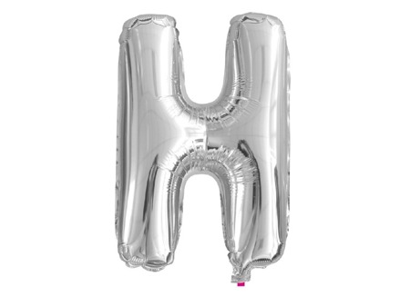Balon foliowy H srebrny 41cm 1szt BF18-H-SR