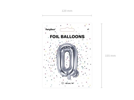 Balon foliowy Q srebrny 35cm 1szt FB2M-Q-018