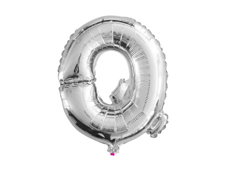 Balon foliowy Q srebrny 41cm 1szt BF18-Q-SR