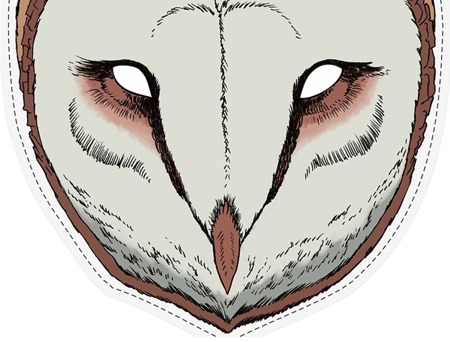 Maska papierowa Sowa Płomykówka 22 x 23 cm 1szt masp5