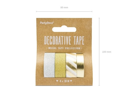 Tasiemki dekoracyjne Washi Tape 4szt 10m DTP2