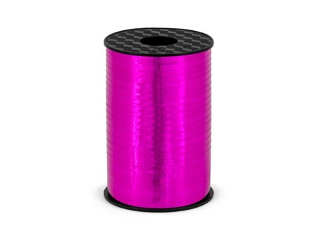 Wstążka plastikowa metalizowana do balonów różowa 5mm 225m PRM5-006