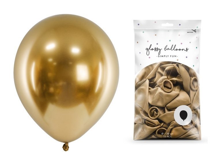 Balony glossy złote 27cm 50 sztuk CHB1-019-50x