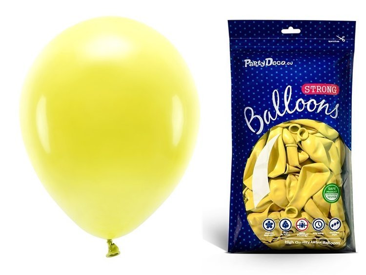 Żółte balony pastelowe 30cm 10 sztuk SB14P-084-10x
