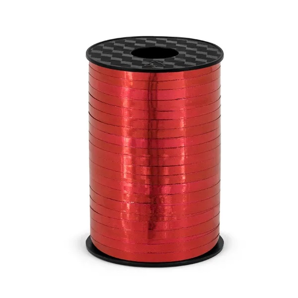 Wstążka Plastikowa Metalizowana Czerwony 5 mm / 225 m
