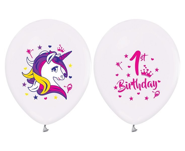 Balony Jednorożce 1st Birthday 30cm 5 sztuk GZ-1JED