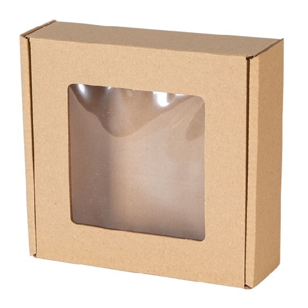 Pudełko na prezenty z okienkiem 13x13x4cm 50 sztuk BOX2458-20x