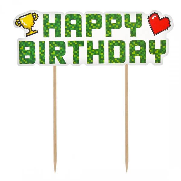 Dekoracja na tort Game On - Happy birthday