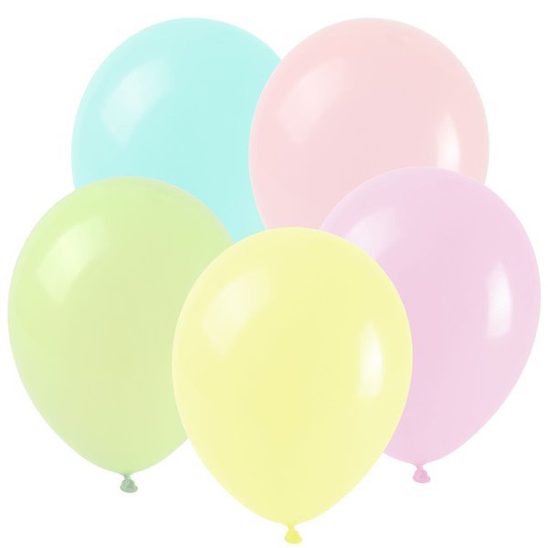 Zestaw kolorowych pastelowych balonów na Urodziny 8 sztuk K6242