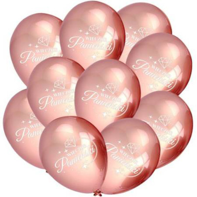 Balony na Wieczór Panieński różowe złoto 10 sztuk