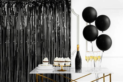 Kurtyna Party czarna 90 x 250 cm 1szt CRT-010