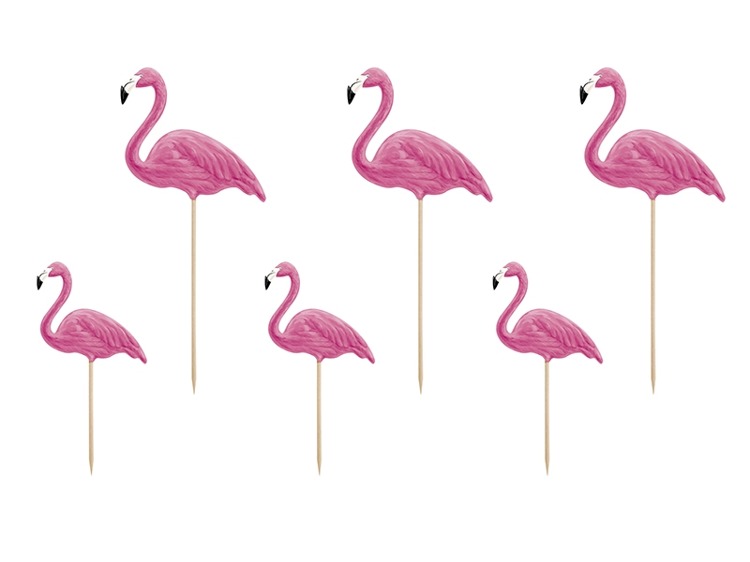 Toppery do muffinek Flamingi Aloha 6 sztuk