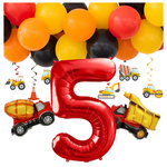 Zestaw na 5 urodziny balony budowa betoniarka wywrotka zes-BUD15