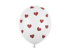 Balony białe w czerwone serduszka 30cm 50 sztuk SB14P-228-008-50x