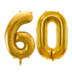 Balony na 60 urodziny złote 100cm foliowe FB1M-60-019
