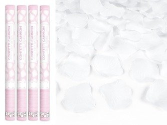Tuby strzelające białymi płatkami róż 60cm 4szt tukp60-008/4