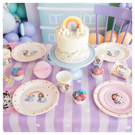 Kubeczki i talerzyki Koci Domek Gabi papierowe urodzinowe po 6 sztuk zes-GABI8