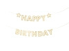 Baner Napis Happy Birthday biały złoty 14,5x220 cm  GRL117