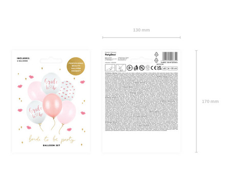 Balony różowe Bride To Be na Wieczór Panieński 30cm 6 sztuk SB14P-328-000-6