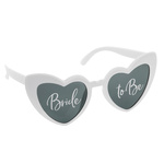 Okulary na Wieczór Panieński Bride to Be serduszka białe 1 sztuka OKR32