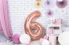 Balon foliowy cyferka 6 różowe złoto 86cm 1 sztuka FB1M-6-019R