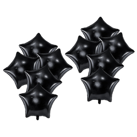 Balony foliowe gwiazdki czarne 48cm 10 sztuk FB3M-010-BOX-10x
