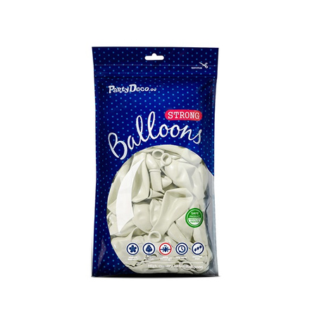 Balony białe pastelowe 23cm 9 cali Strong 50 sztuk SB10P-008-50x