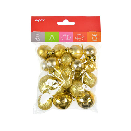 Bombki choinkowe dekorowane złote 20 sztuk BN6424ZLO-7598