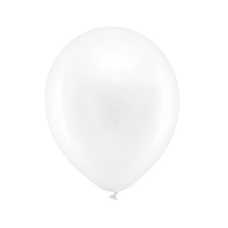 Balony Rainbow 30cm metalizowane białe 10 sztuk RB30M-008-10