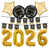 Dekoracje na Sylwestra 2026 balony baner złote czarne zes-SYL25
