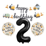 Zestaw na 2 urodziny Happy Birthday budowa pojazdy budowlane zes-BUD2