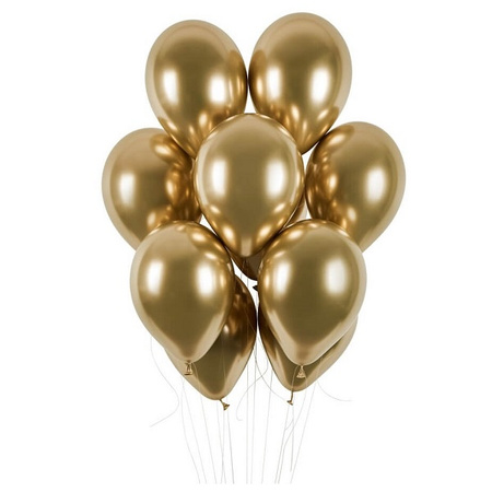 Balony złote 33cm chromowane Shiny Gemar 50 sztuk GB120/88