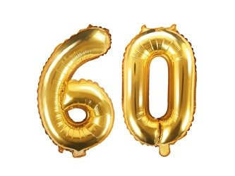 Balony na 60 urodziny złote foliowe 35cm FB10M-60-019