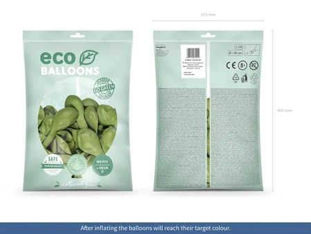 Balony Eco 30cm pastelowe oliwkowe 100 sztuk ECO30P-097-100x