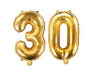 Balony na 30 urodziny złote foliowe 35cm FB10M-30-019