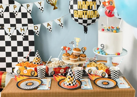 Dekoracje do muffinek Autka 12cm 4 sztuki KPM34