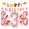 Balony na 3 urodziny Koniki girlanda napis Happy Birthday zes-konie13