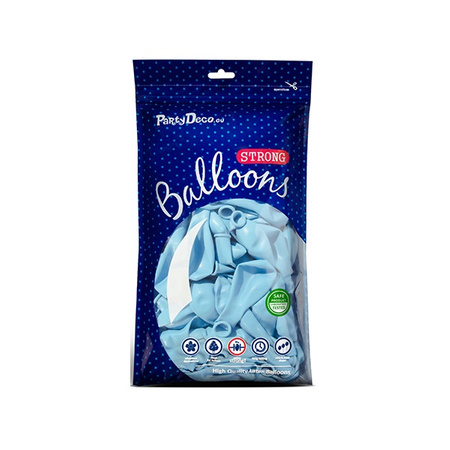 Balony niebieskie jasne pastelowe 23cm 9 cali Strong 100 sztuk SB10P-001J-100x