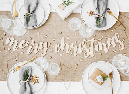Baner świąteczny Merry Christmas drewniany 87cm 1 sztuka GRL89-100