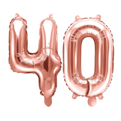 Balony na 40 urodziny różowe złoto rose gold 35cm foliowe FB10M-40-019R