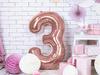 Balon foliowy 3 rose gold 86cm 1szt FB1M-3-019R