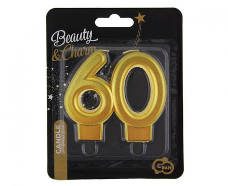 Świeczka 60 złota 8cm PF-SCZ60