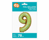 Balon foliowy cyfra 9 ciastko 78cm 1szt BC-HCS9