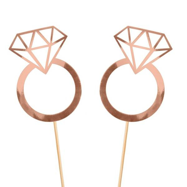 Topper Pierścionek na Wieczór Panieński rosegold 2 sztuki 615397