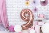 Balon foliowy cyferka 9 różowe złoto 86cm 1 sztuka FB1M-9-019R