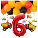 Zestaw na 6 urodziny balony budowa betoniarka wywrotka zes-BUD16