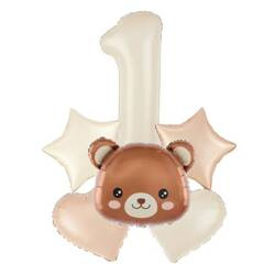 Balony na Roczek beżowe kremowe zestaw 6 sztuk ZB73